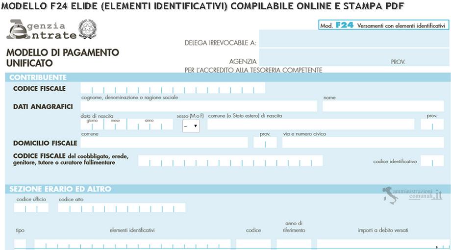 Modello F24 Compilabileeditabile On Line E Stampa Pdf